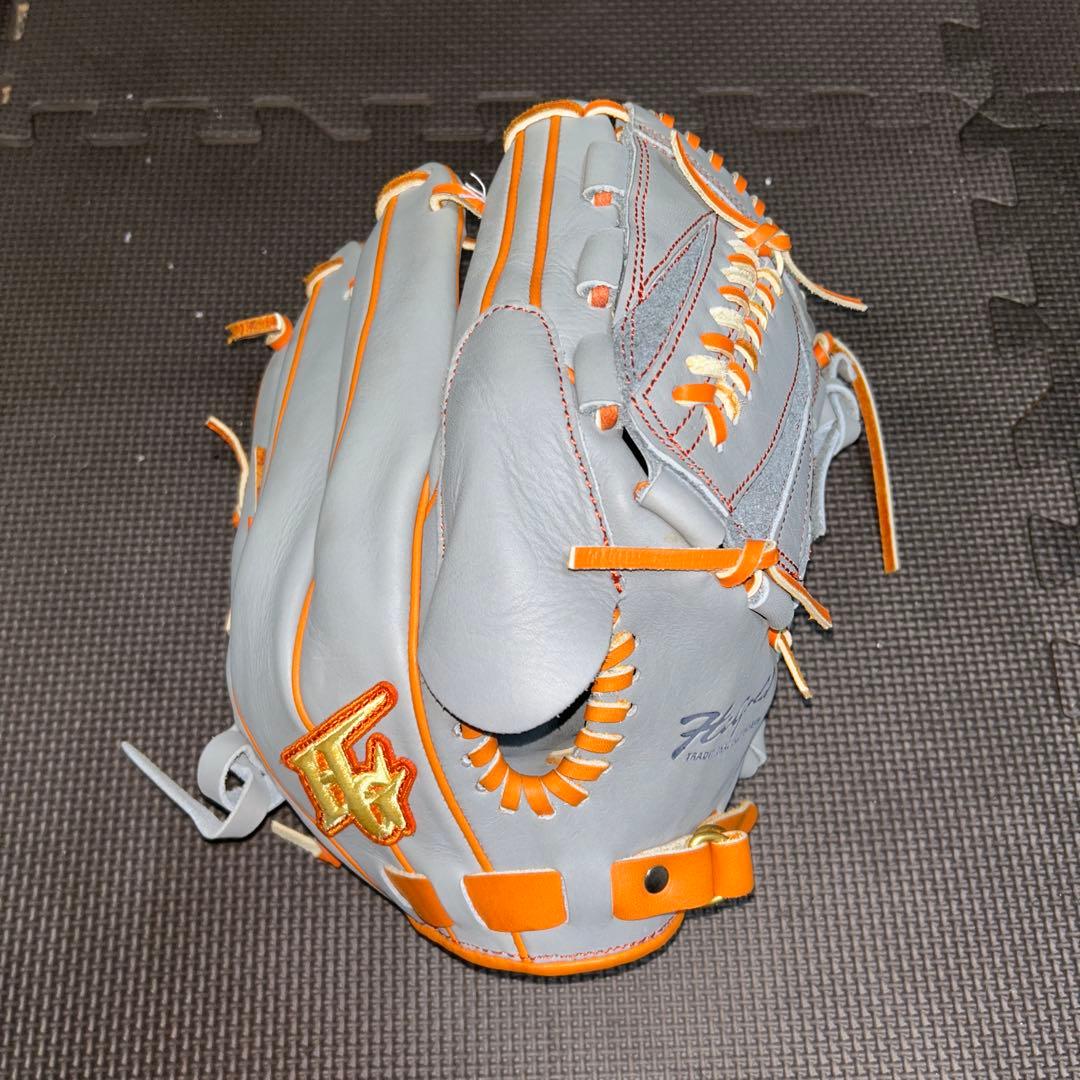 HI-GOLD 軟式グローブ 投手用　グレー×オレンジ HI-GOLD 軟式グローブ 投手用 グレー×オレンジ HI-GOLD 軟式グローブ