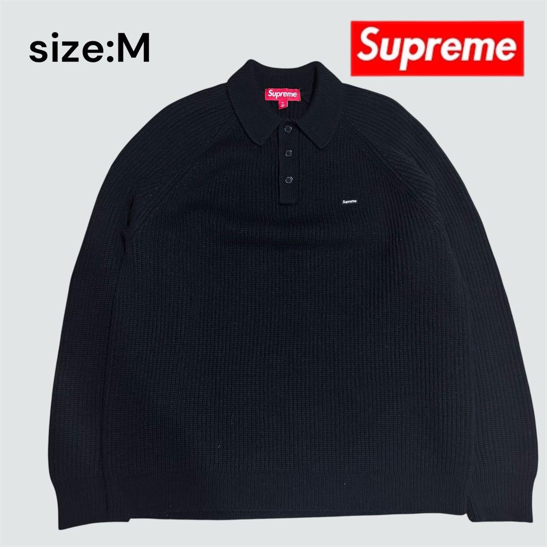 トップス supreme small box polo sweater black M Supreme Small Box Polo Sweater (FW24) - $148