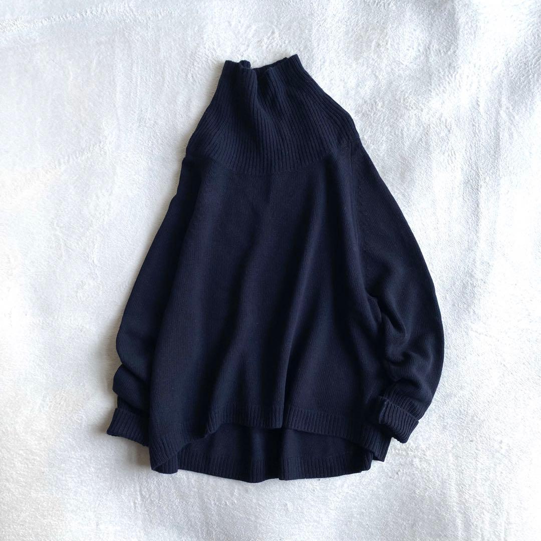 【美品✨】Plage ウールカシミヤ　リブヨークラグランプルオーバー　ネイビー 美品✨】Plage ウールカシミヤ リブヨークラグランプルオーバー