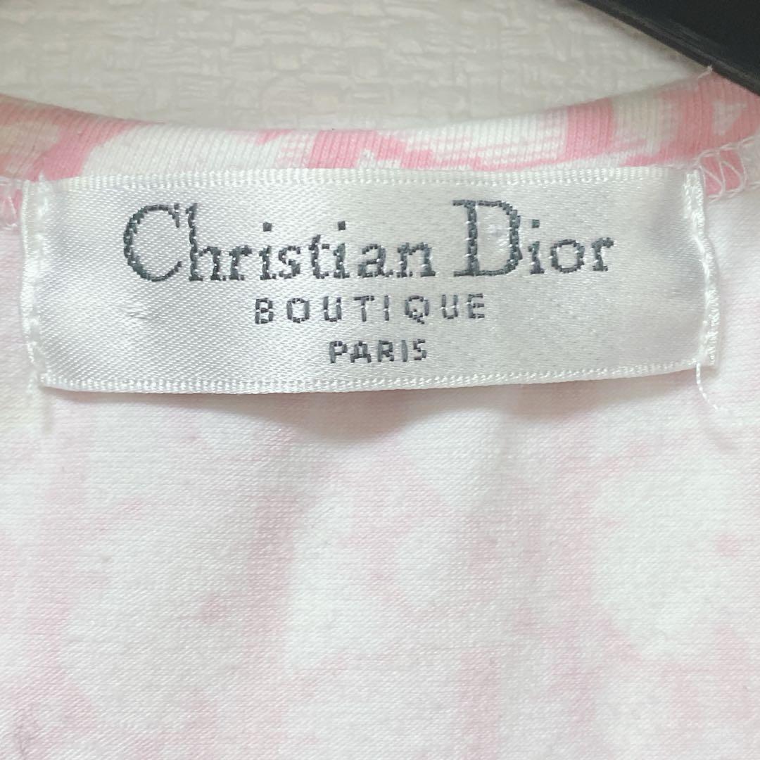 Christian Dior タンクトップ ピンク 総柄 ラインストーン - メルカリ