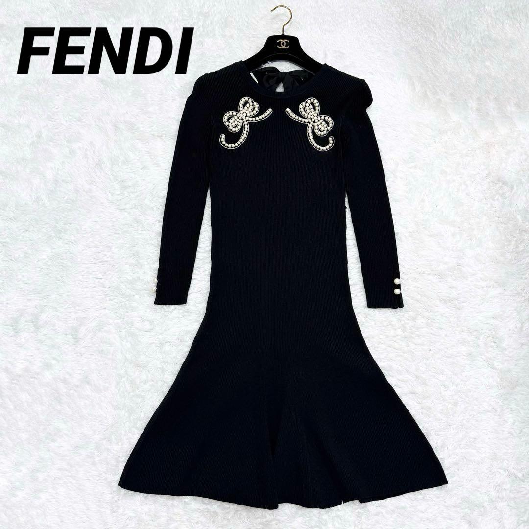 【極美品✨】フェンディ　ワンピース　現行タグ　ニット　パール　リボン　38 チェックリボンニットミニワンピース – Darich (ダーリッチ)