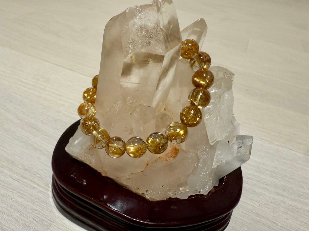 極上タイチンルチルクォーツ　10mm 鑑別書あり 楽天市場】鑑別書付き 無処理 本物 AAA タイチン ルチルクォーツ