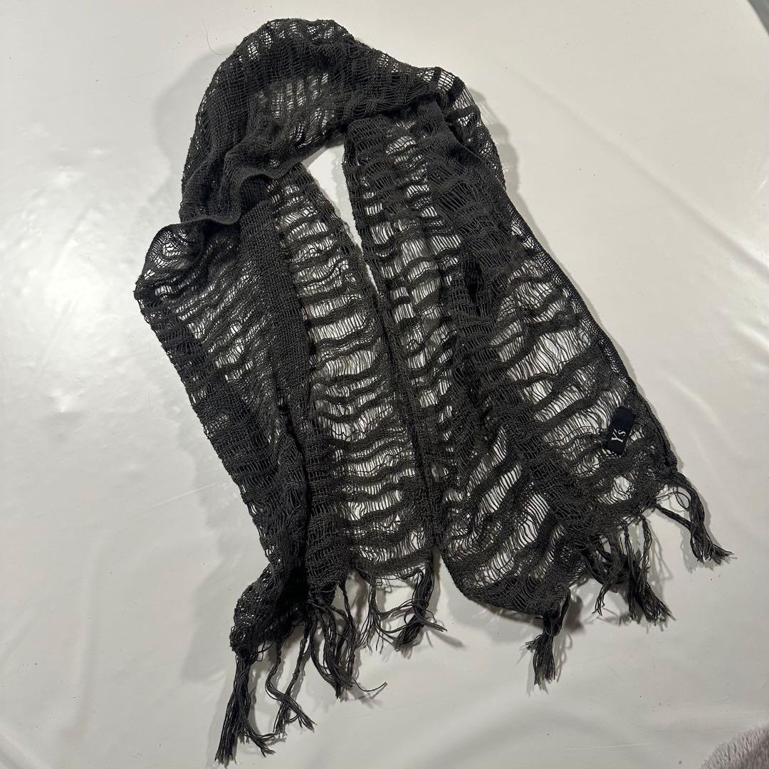 goss0709 Y's ストール フリンジ ダメージ ASAUCE MELER | ベルギーリネンフリンジストール - アマンオンライン