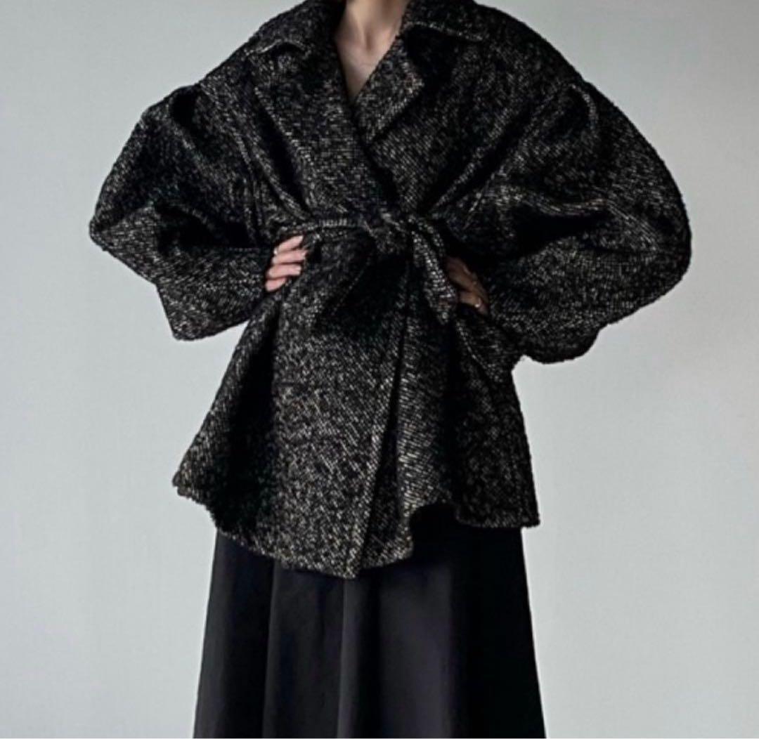 MIX LOOP TWEED BOX COAT BLACK サイズ1 松本恵奈のMUST BUY- CLANEのお気に入りアイテム紹介 “MIX LOOP TWEED