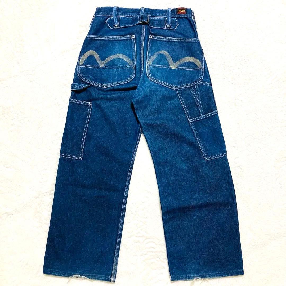 希少】初期タグ EVIS エヴィス ペインターパンツ デニム カモメ 濃紺