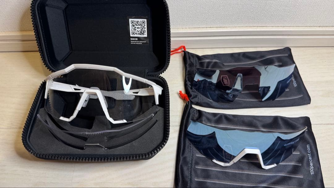 100% Speedcraft（スピードクラフト）サングラスのセット ワンハンドレッド SPEEDCRAFT XS スピードクラフト トランスルーセント