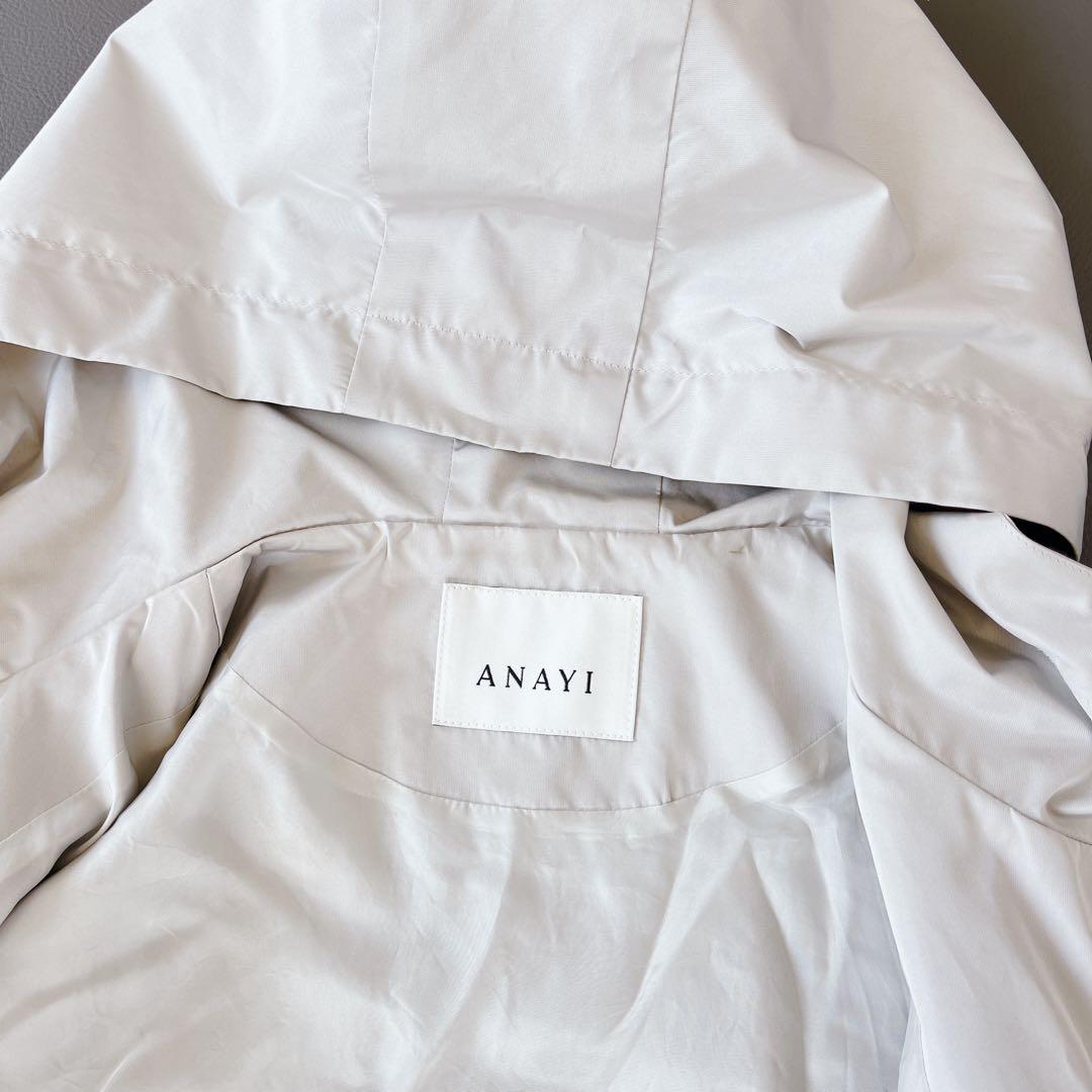 現行✨ANAYI 撥水タフタペプラムプリーツブルゾン フード 36 - メルカリ