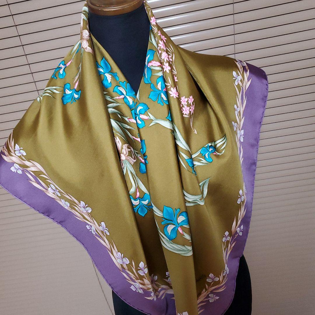 HERMES カレ90 花咲く馬 h.d´origny シルクスカーフ