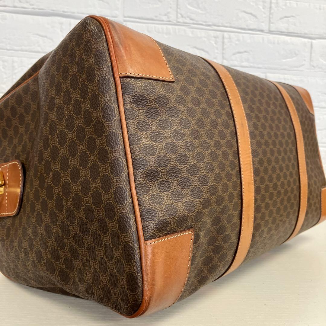 CELINE ボストンバッグ マカダム柄 ブラウン 南京錠付き 2940