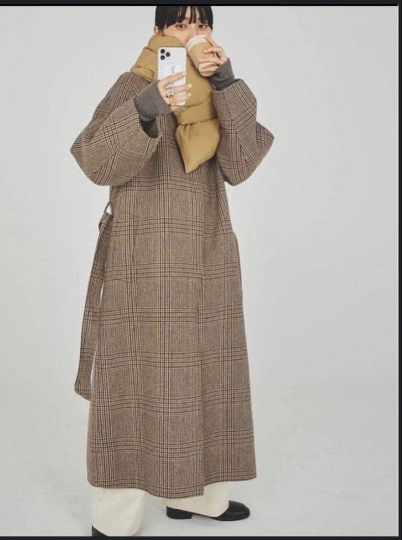 TODAYFUL ステンカラーチェックコート　36 TODAYFUL（トゥデイフル）の「ステンカラーチェックコート（ステン