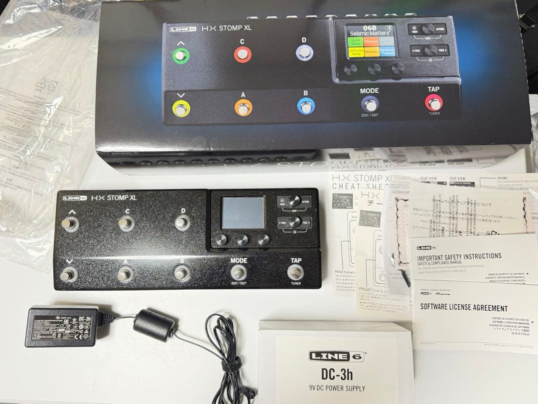 Line 6 HX Stomp XL ギターエフェクター　箱、アダプター付き Amazon | Line 6 HX Stomp XL、ブラック | アコースティックギター