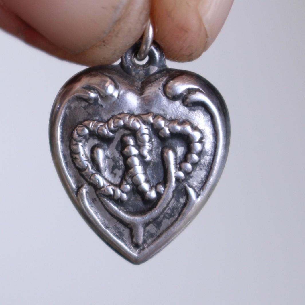 40s スウィートハートジュエリー WW2 シルバー ウィッシュボーン 両