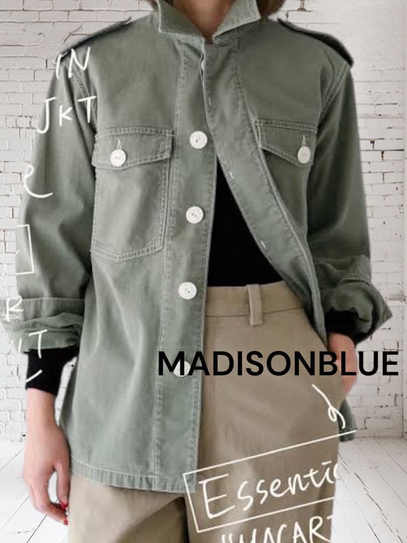 ⭐️美品✨MADISONBLUE バックサテン ワークジャケットSIZE 00 MADISON BLUE（マディソンブルー） BACK SATIN FRENCH WORK JKT MB191