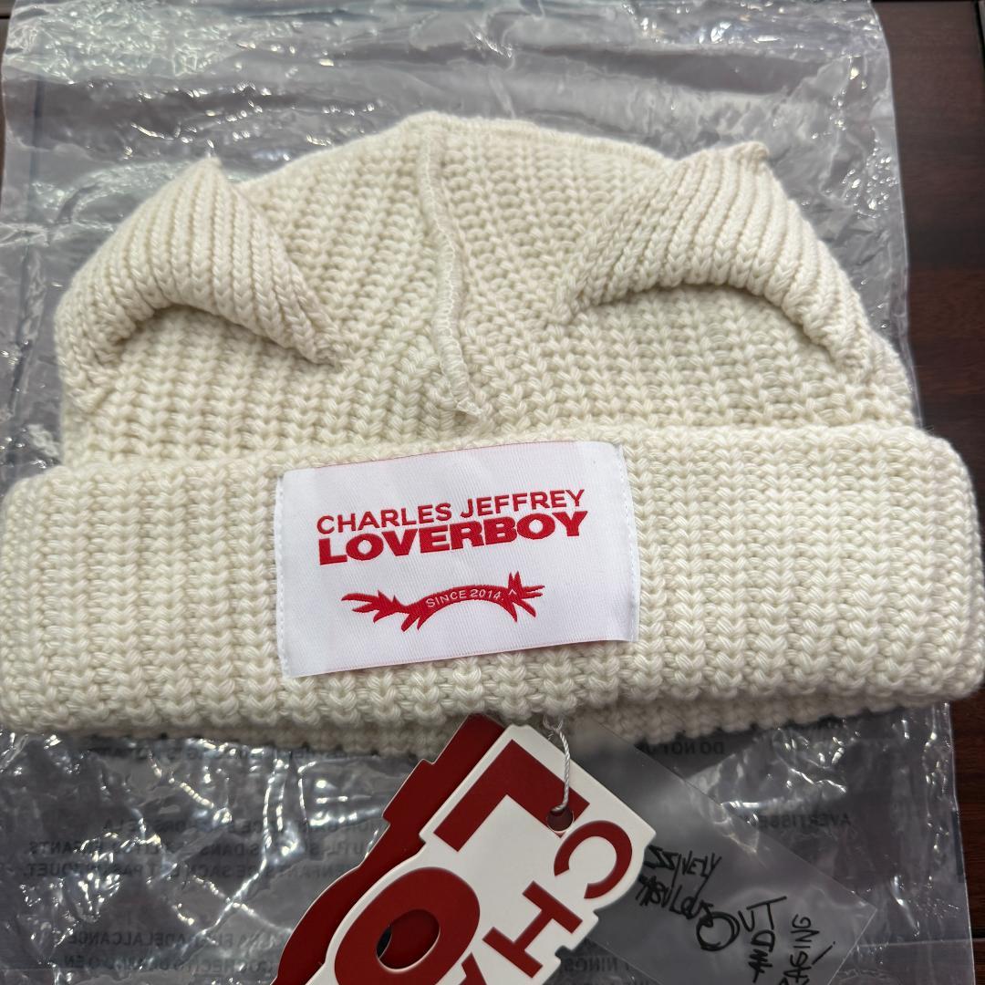 Charles Jeffrey LOVERBOY ニット帽 クリーム【男女兼用】 CHARLES JEFFREY LOVERBOY（チャールズジェフリーラバーボーイ
