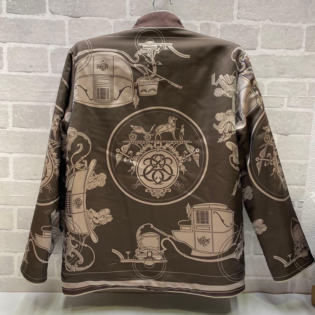 エルメス シルクブルゾン マルジェラ期 総柄 馬車 リバーシブル ハーフ