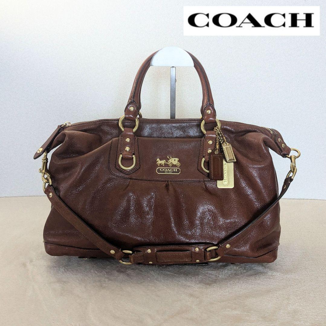 COACH マディソンサブリナ　2way ブラウン/グリーン 中古・古着通販】COACH (コーチ) マディソン サブリナ 2WAYバッグ
