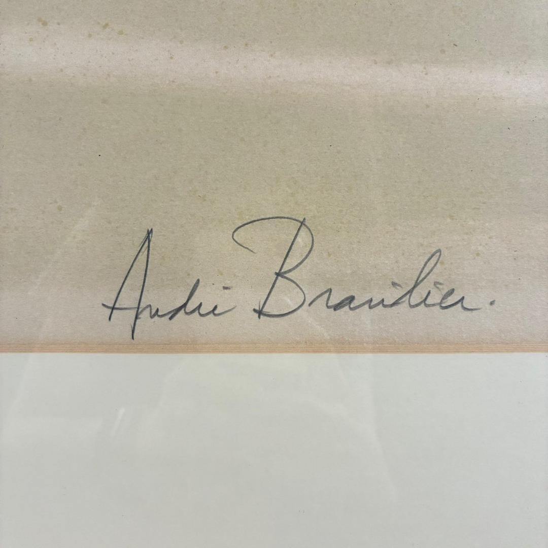 アンドレ・ブラジリエ「乗馬」リトグラフ 大作 直筆サイン入り 額縁