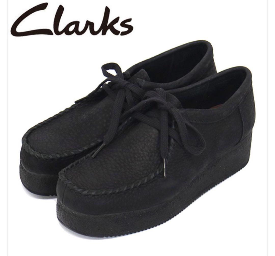Clarks ワラクラフト 厚底 ブラック Clarks（クラークス） ワラクラフトビー Clarks Wallacraft Bee