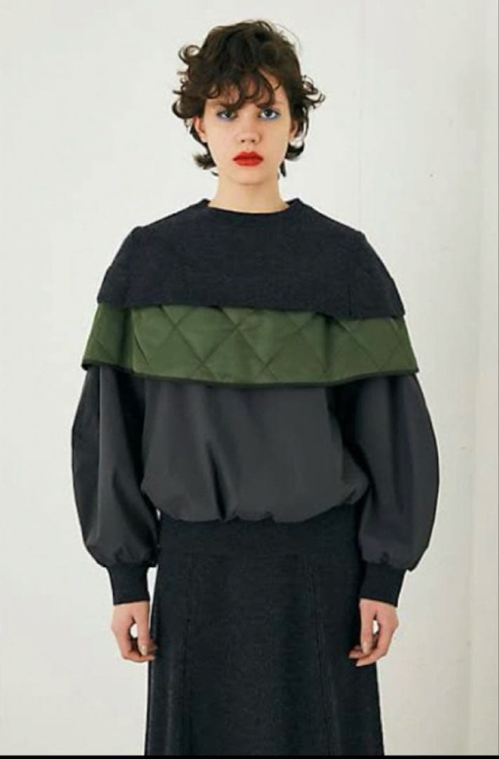 ENFOLD コンビネーションプルオーバー カーキ キルティング 25AW】ENFOLD エンフォルド / CHAIR QUILTING BIG-JAKET