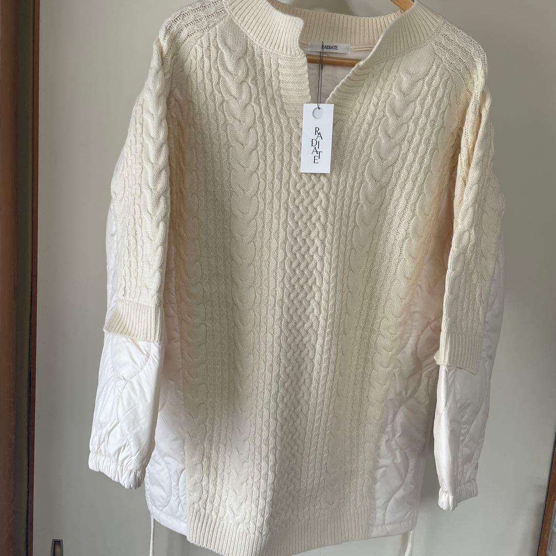 ヤマダヤ福袋 アイボリー ケーブルニット キルティング トップス