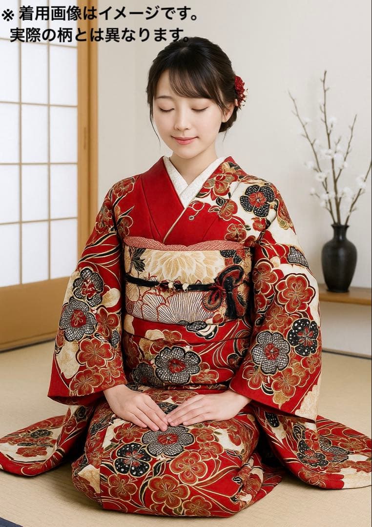 ★™️ 身丈170 赤 振袖4点セット‼️お振袖セット‼️ NO109 フルセット ナナイロキモノWEBショップ / 成人式振袖レンタルフルセット｜赤色