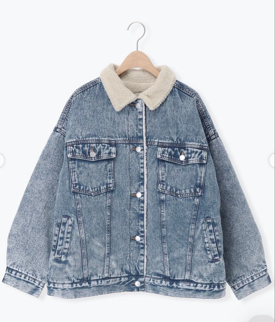 今季　サマンサモスモス　デニムボアジャケット　ブルー　未使用タグ付 サマンサモスモスデニムジャケット デニムボアジャケット ブルー