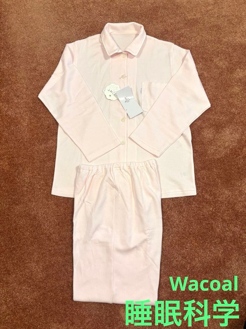 ワコール睡眠科学 Lサイズ ピンク ストライプ パジャマ ワコール Wacoal 睡眠科学 レディース ストライプ シャツパジャマ 綿