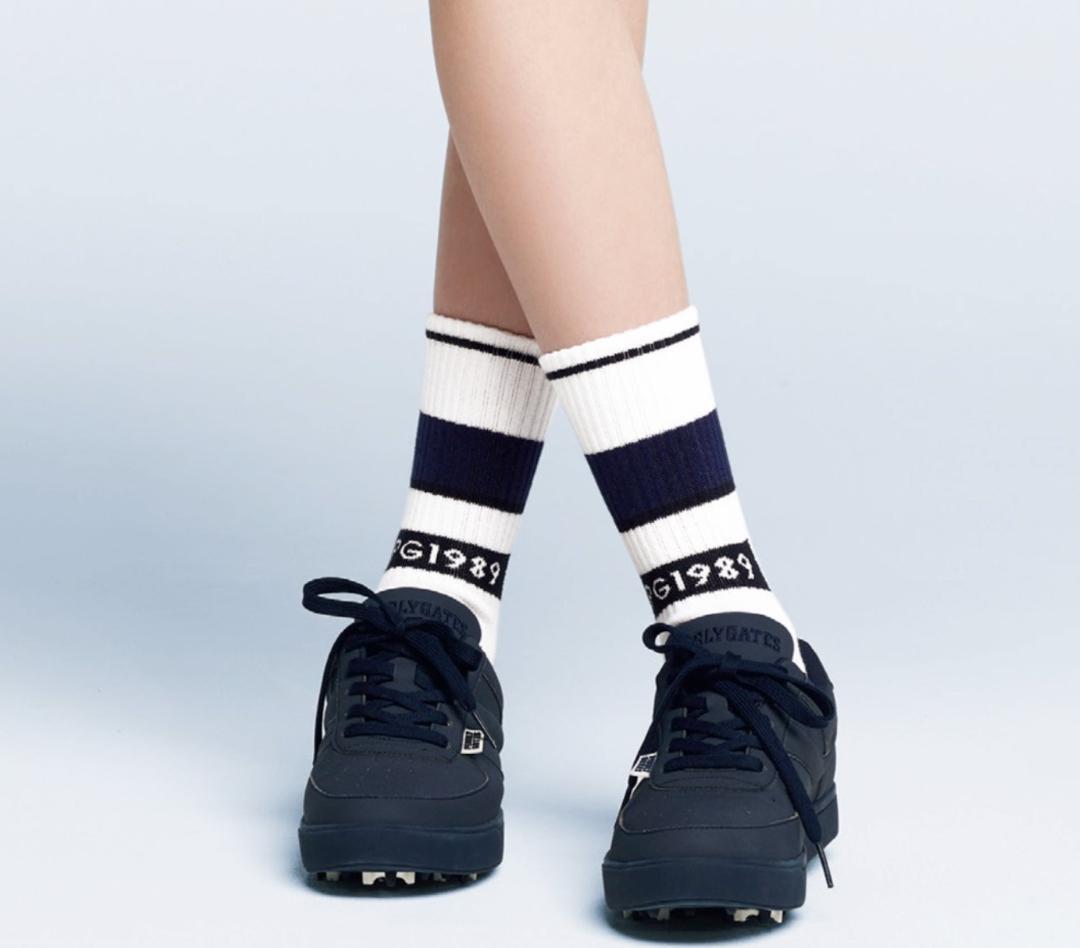 新品正規品 パーリーゲイツ 定価28600円 ゴルフシューズ 紺 25.0cm