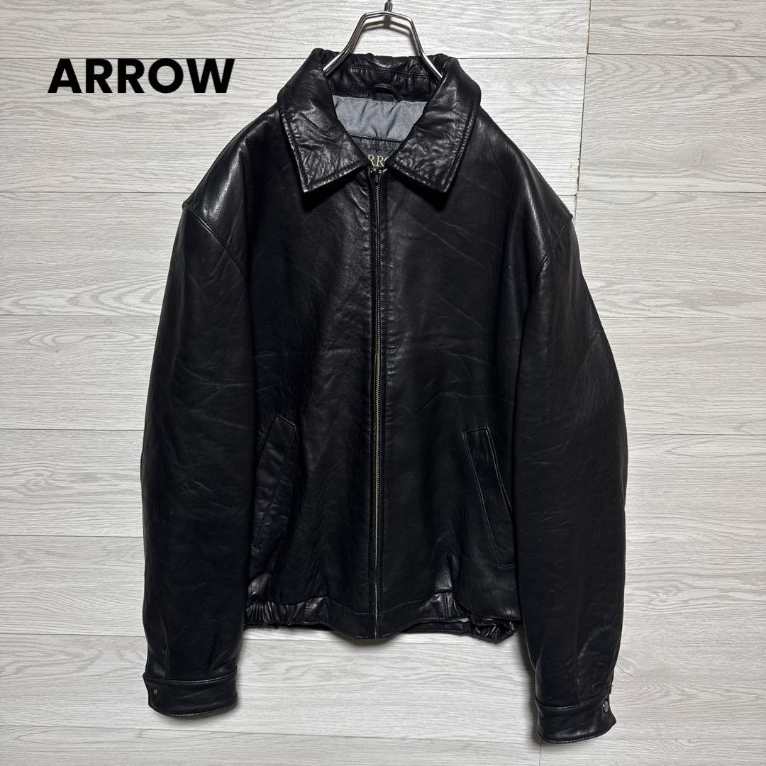 90s ARROW 本革 ショート丈 レザージャケット シングルライダース 黒 革ジャン 襟付きシングル レザージャケット｜カドヤ公式オンライン