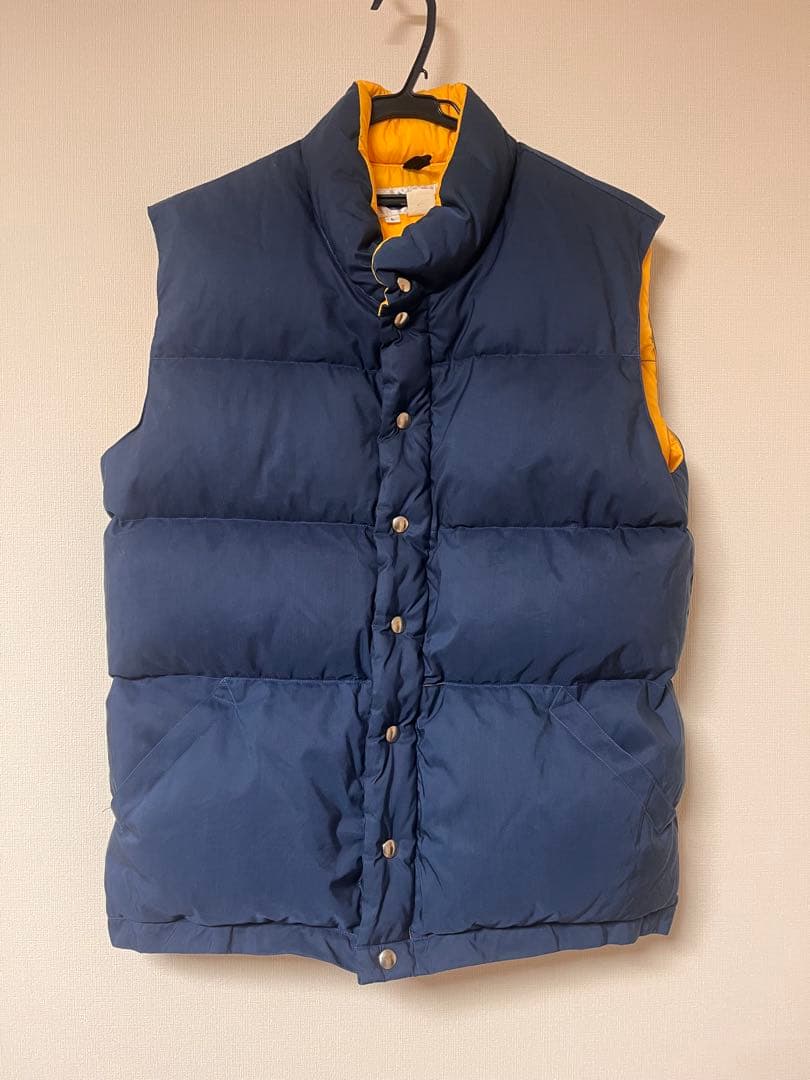 Crescent Down Works ダウンベストL ネイビー×イエロー Crescent Down Works（クレセントダウンワークス） イタリアン ダウン