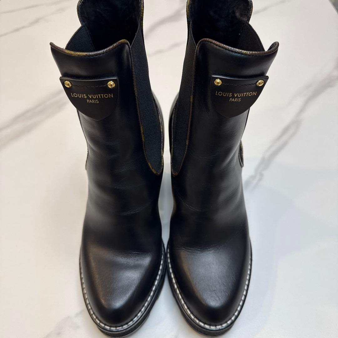【極美品】Louis Vuitton ボブールアンクルブーツ 37 LOUIS VUITTON（ルイ・ヴィトン） LVボブールライン アンクルブーツ