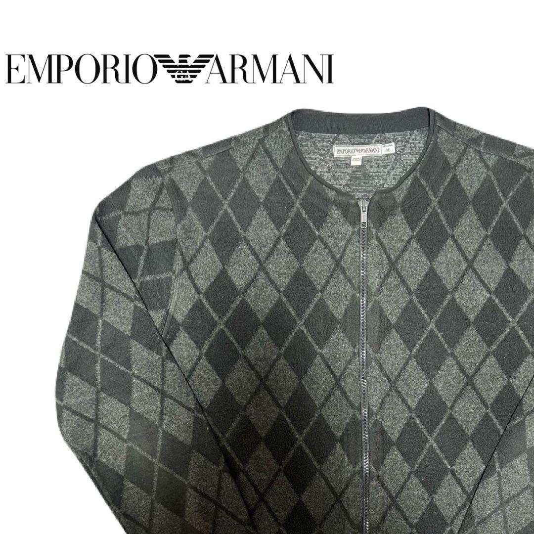 エンポリオアルマーニ　アーカイブ　フリース　ジャケット　ブルゾン　ニット　柄 EMPORIO ARMANI エンポリオアルマーニ ブルゾン アウター メンズ