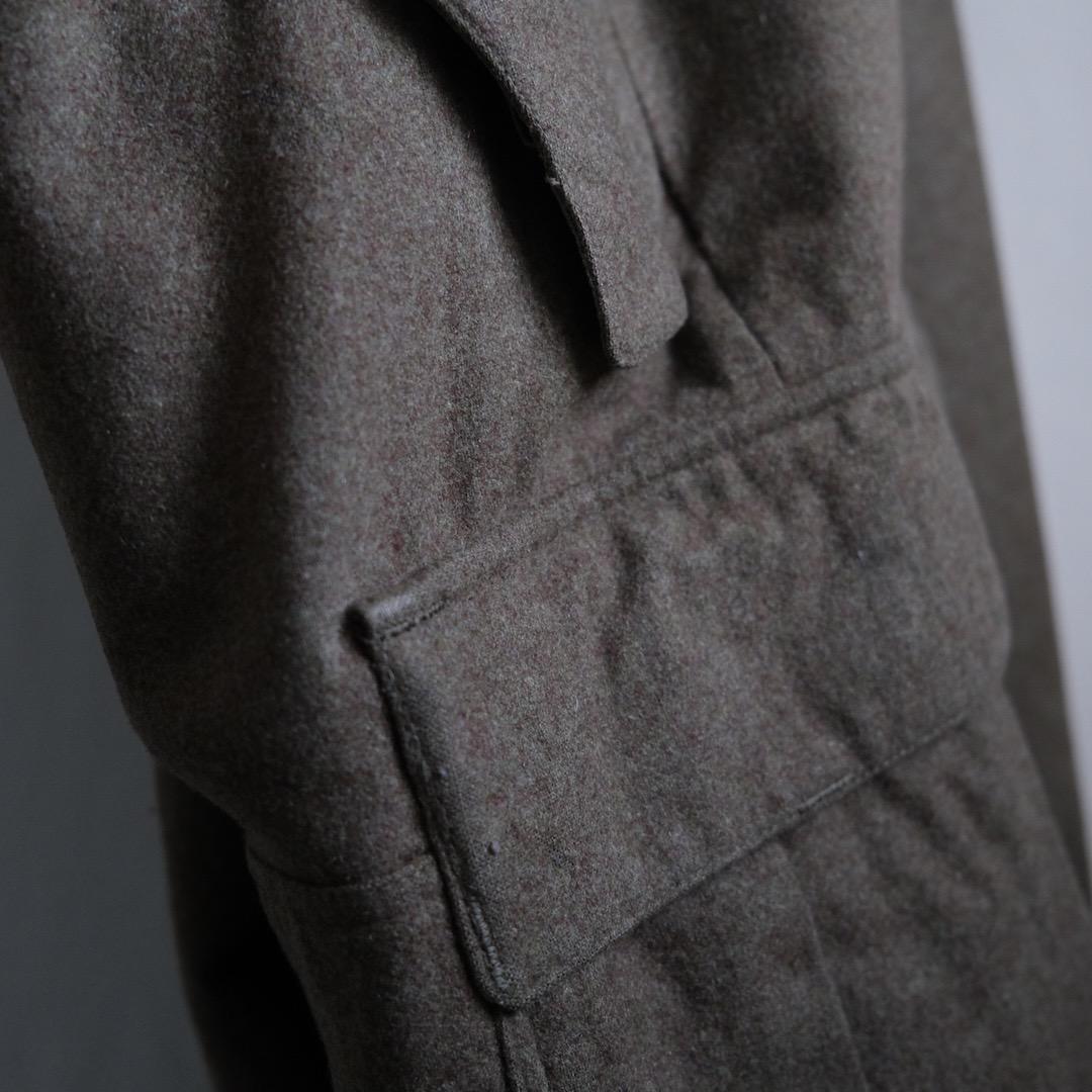 50s 60s　西ドイツ軍　ビンテージ　メランジ　ウール　カーゴ　パンツ　ワーク 重厚 60s ドイツ軍 実物 GERMAN ARMY ウール トラウザー カーゴ パンツ