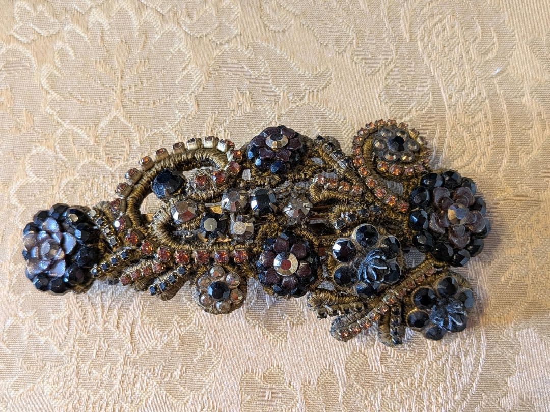 ★美品★ ミハエル・ネグリン ビーズ バレッタ 黒×カーキ 楽天市場】ミハエルネグリンバレッタMichal Negrin 髪留め 薔薇 ローズ