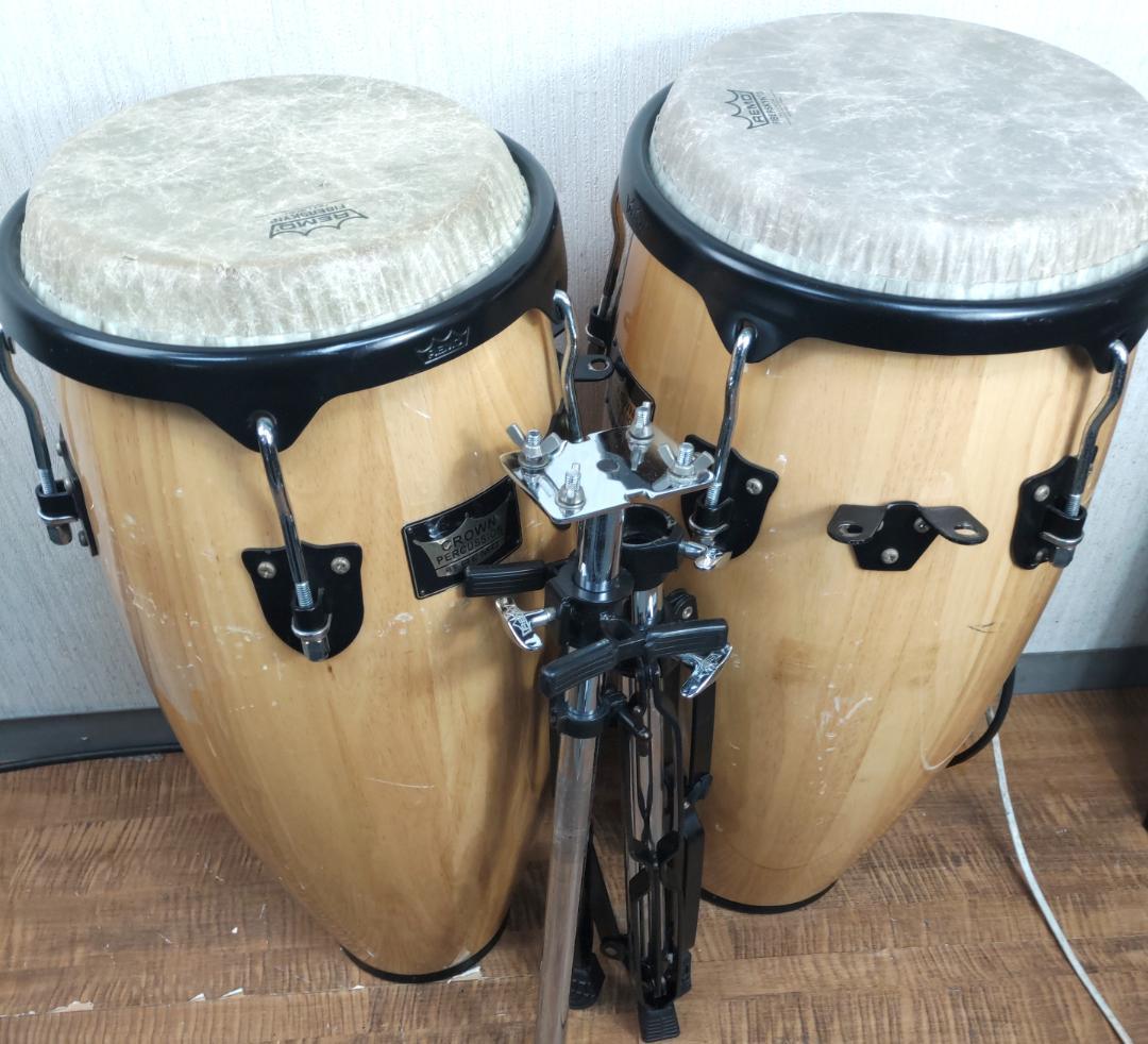 REMO/レモ コンガ ペア CROWN PERCUSSION ☆スタンド付属
