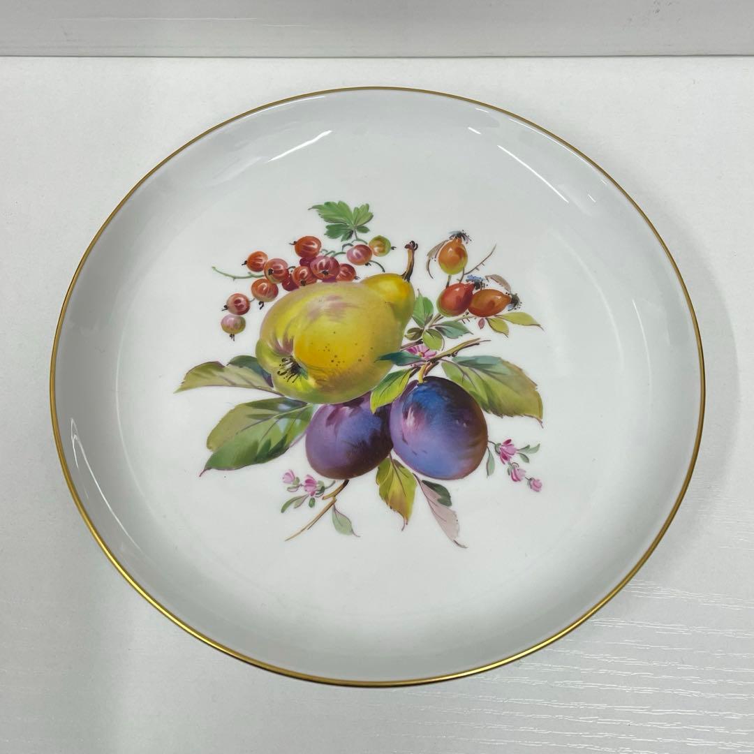 【N】マイセン Meissen フルーツ 絵皿 プレート 金縁 マイセン「果物文 透かし装飾絵皿6客組 A」《アンティックかとう》