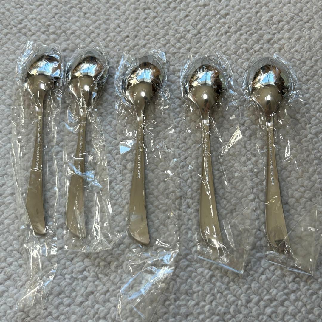 新品未使用品 ノリタケ noritake ゴールドウィング ティースプーン 5本