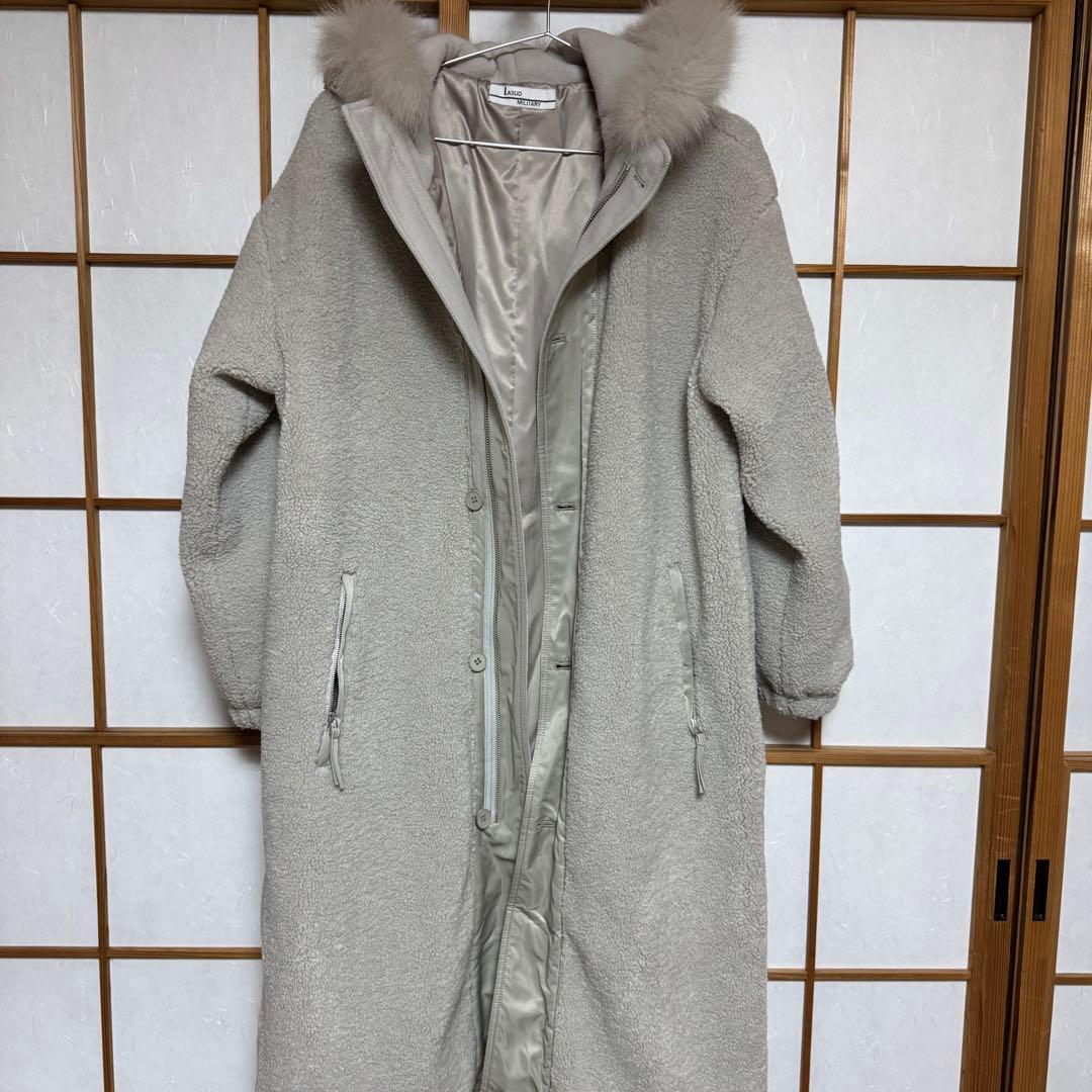 LASUD MILITARY ラシュッド ファーフーデッドボアコートヤマダヤ