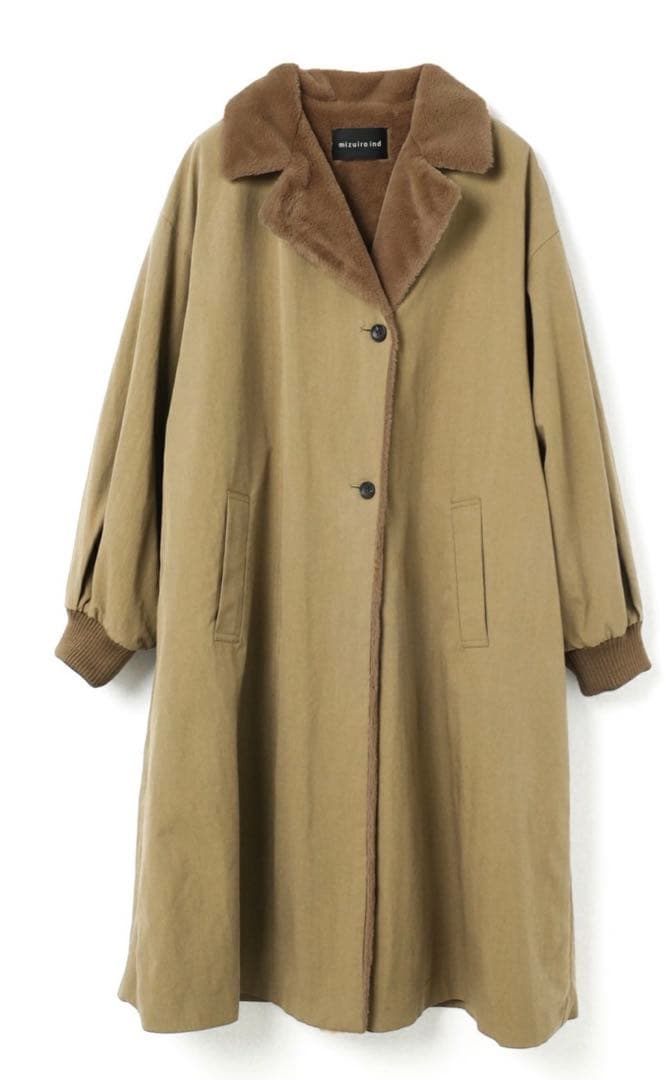 mizuiroind ミズイロインド バックボアコート ベージュ ミズイロインド mizuiro ind mizuiro ind バックボアコート （ベージュ