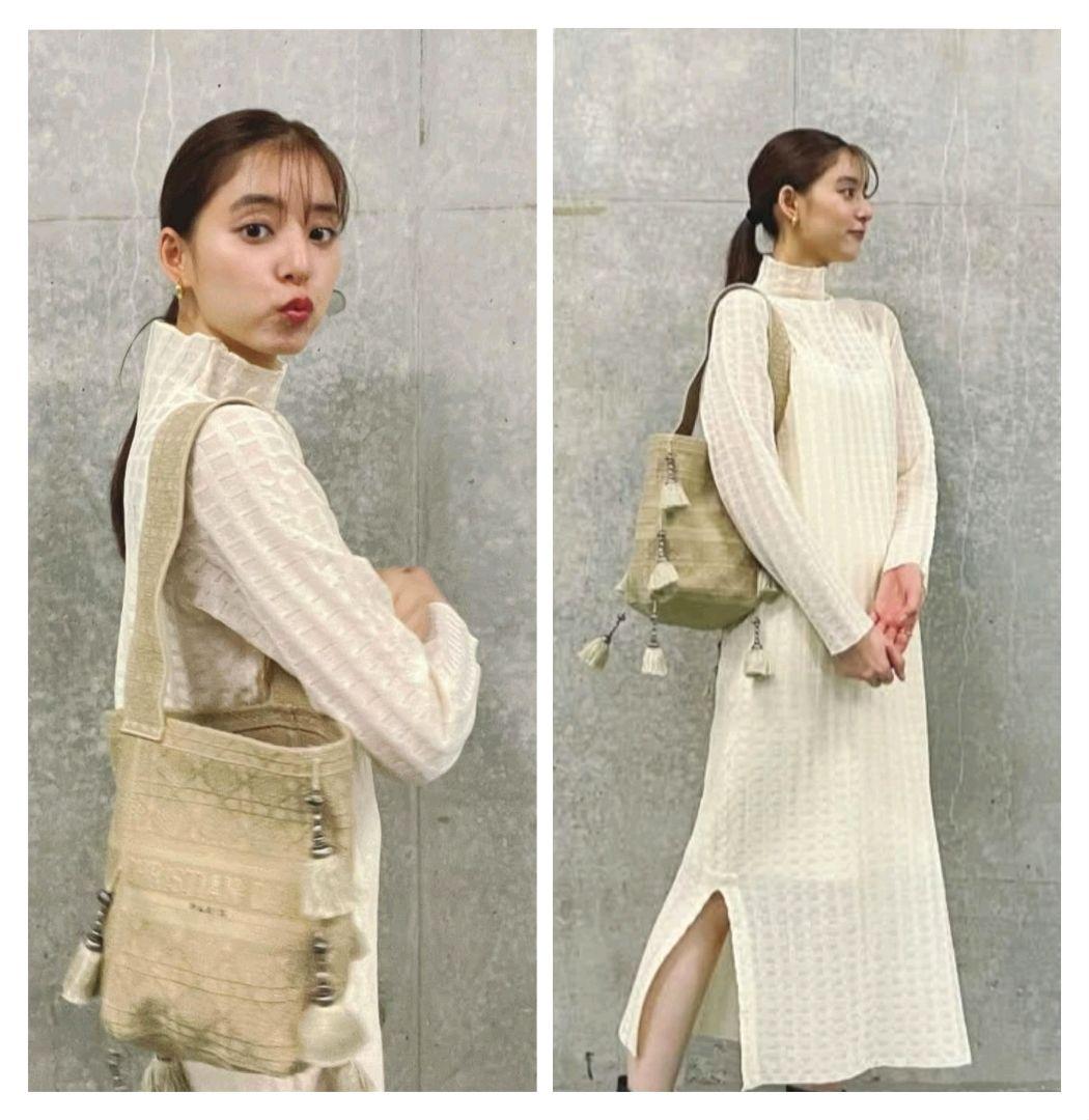 PLAID SHEER TURTLE KNIT DRESS ameri - メルカリ