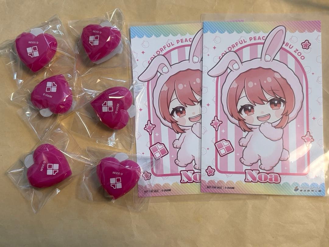 カラフルピーチ　リングライト　のあ　東武動物公園　ポストカード　6個セット カラフルピーチ 東武動物公園 のあさん リングライト 缶バッジ 特典