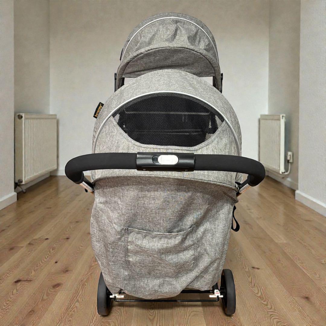 美品❤️besrey ダブルベビーカー 前後2人乗り 年子 双子 軽量タイプ