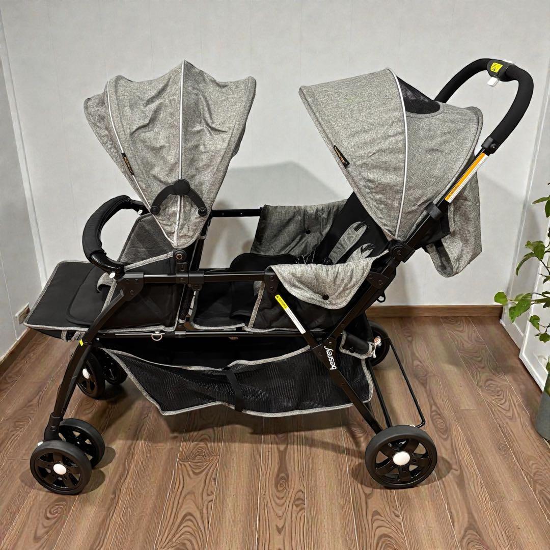 美品❤️besrey ダブルベビーカー 前後2人乗り 年子 双子 軽量タイプ