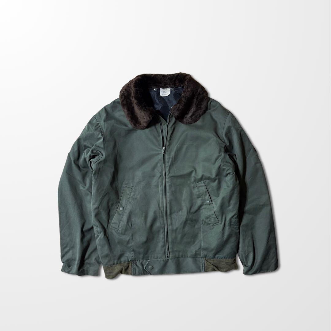 フランス軍 フライトジャケット 100L ボア グリーン　カーキ　古着　ブラウン 90年代フランス軍 パイロットジャケット フライトジャケット メンズXL