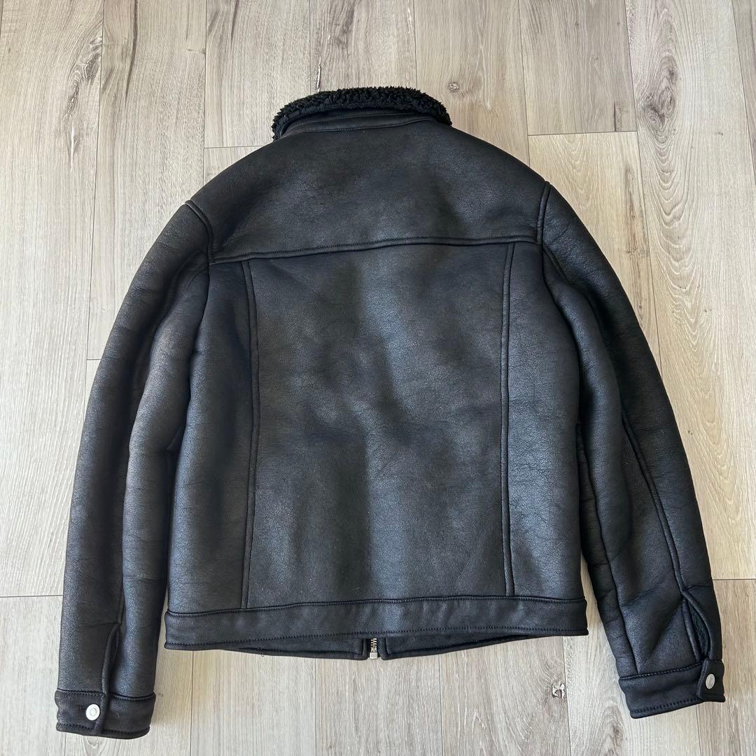 美品】ZARA ザラ 3rd型 フェイクムートンジャケット ボア 黒 L - メルカリ