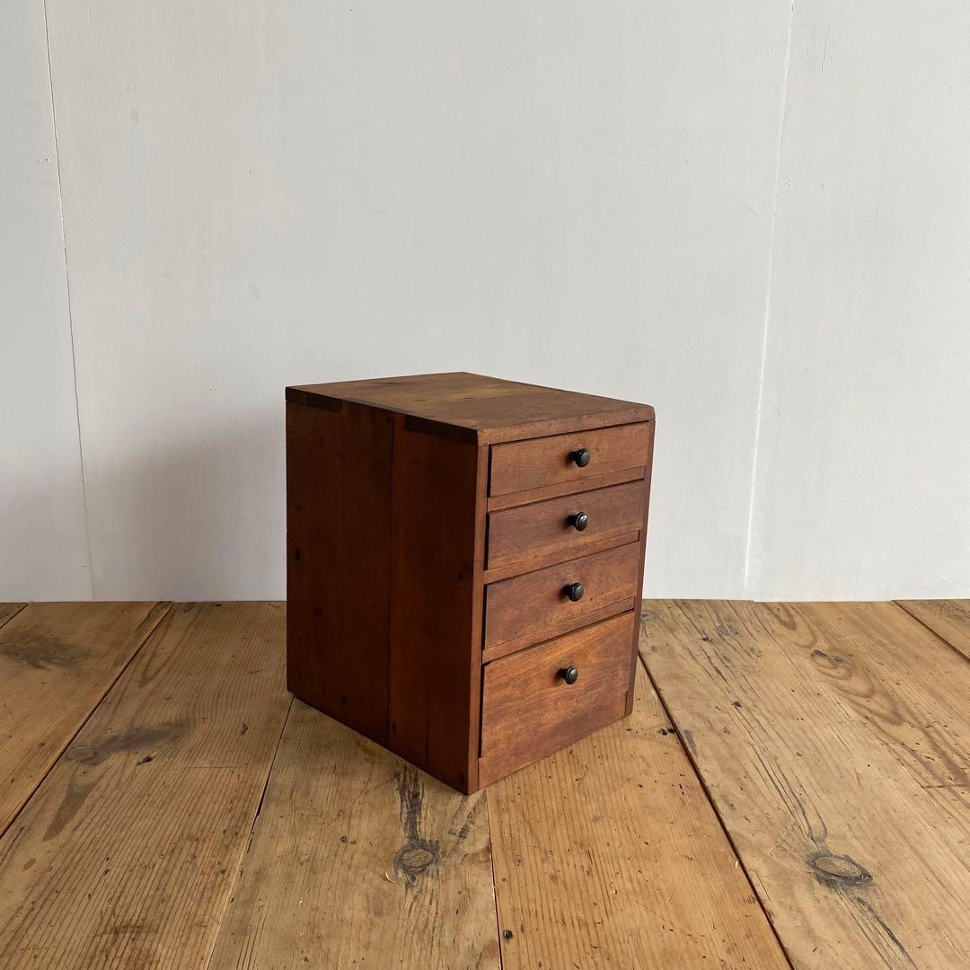 アンティーク 小引き出し 4杯抽斗 小物入れ 無垢材 昭和レトロ z736 アンティーク 小引き出し 4杯抽斗 小物入れ 無垢材 昭和レトロ z736