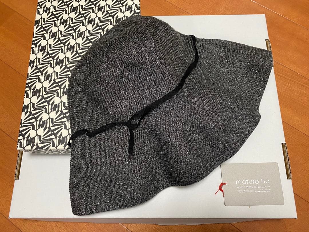 【mature ha.】マチュアーハ BOXED HAT ブラック　麦わら帽子 mature ha. | マチュアーハ | BOXHAT ボックスハット｜ 11cm br