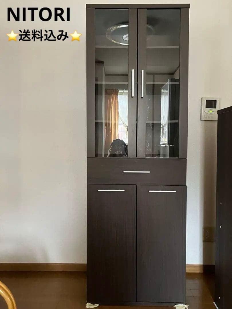 【ニトリ】食器棚　ユーボLTN SK1860 ニトリ（NITORI） 食器棚(フォルムN SK1860 LBR) ニトリ期間限定：4/6