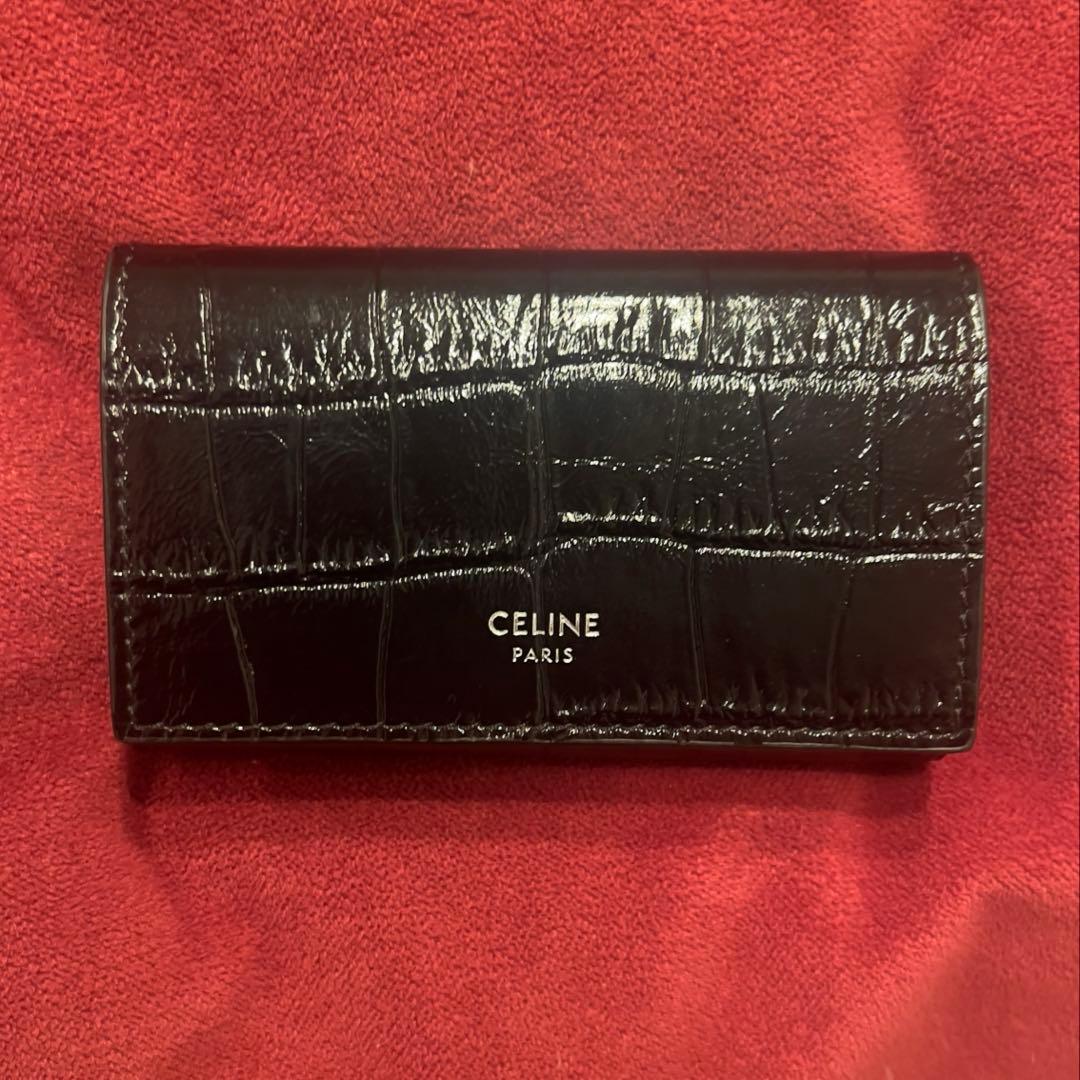 セリーヌ(Celine)キーケース / クロコダイル型押しカーフスキン 希少♪【国内発送☆CELINE】キーケース クロコダイル エンボスド