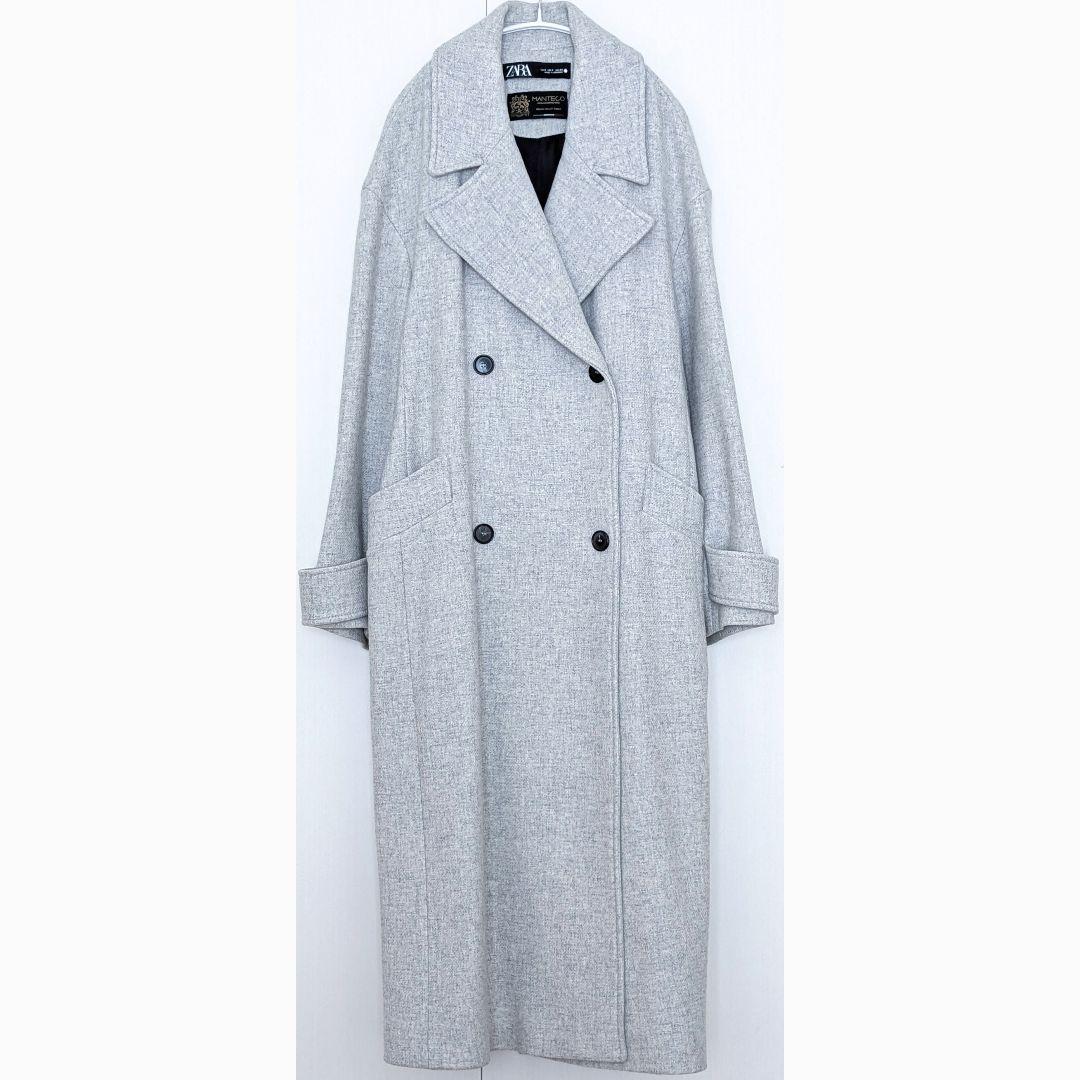 【美品】ZARA MANTECO ロングコート S ZARA MANTECOコラボ ベルト付きウールロングコート S xs ウエスト